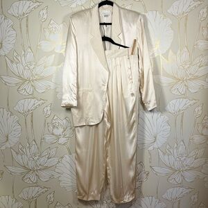 Vogue Alley 100% Silk Vintage Women's Pantsuit Set